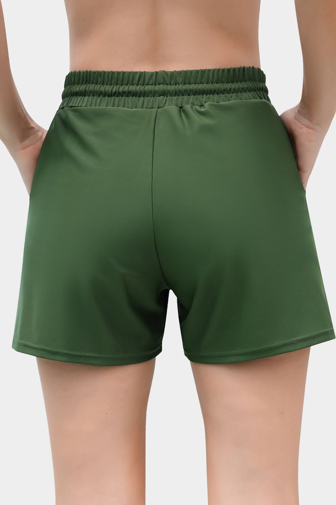 Zacharb Women's 5'' Solid Elastic Waist Quick Dry Pocket Swim Short Board Shorts-Zacharb | Fashion Outdoor Clothing