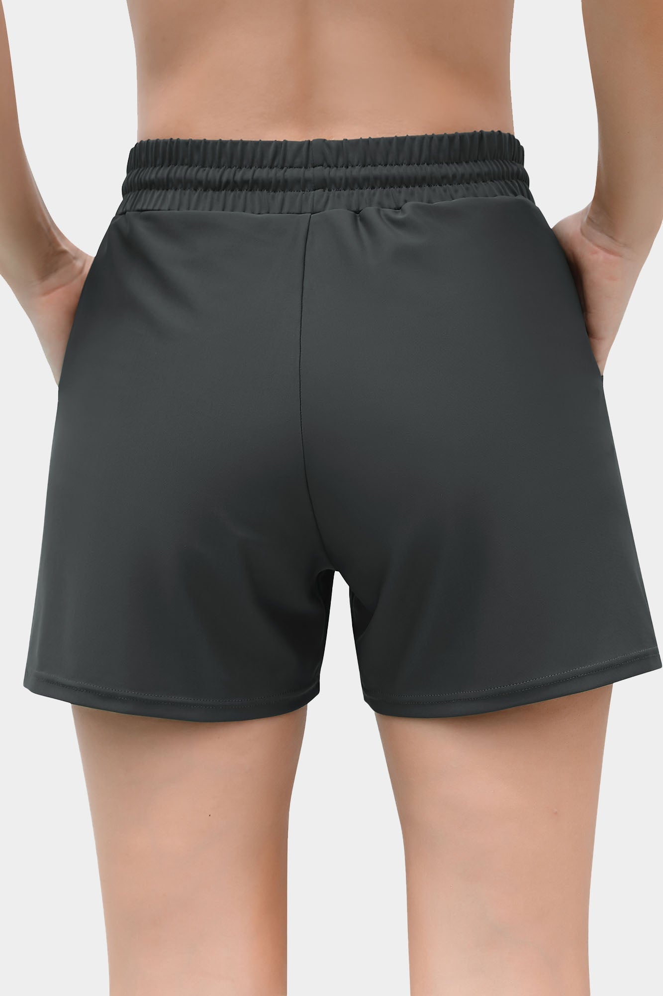 Zacharb Women's 5'' Solid Elastic Waist Quick Dry Pocket Swim Short Board Shorts-Zacharb | Fashion Outdoor Clothing