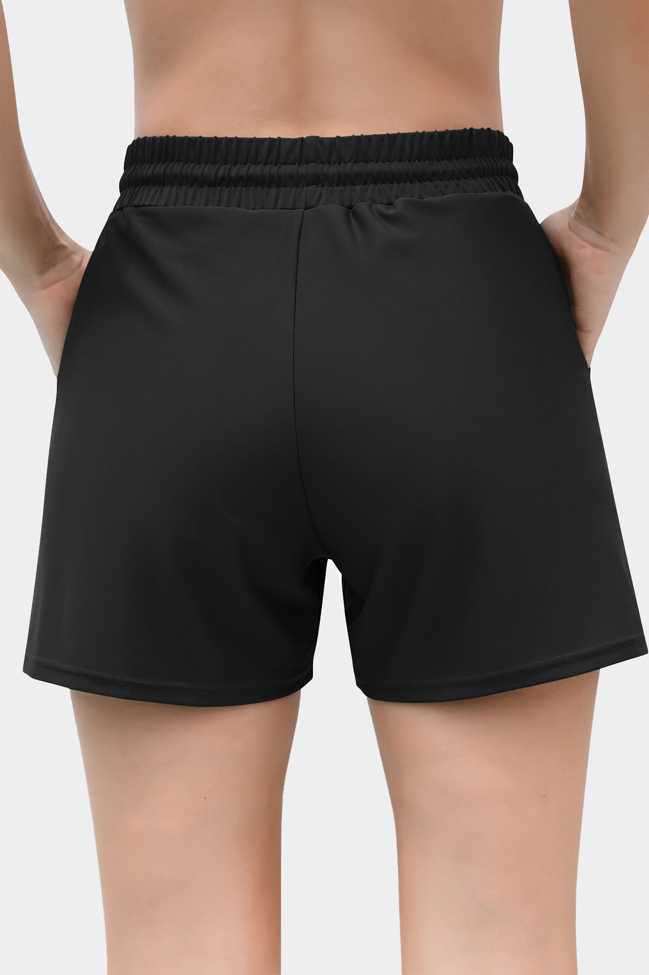 Zacharb Women's 5'' Solid Elastic Waist Quick Dry Pocket Swim Short Board Shorts-Zacharb | Fashion Outdoor Clothing