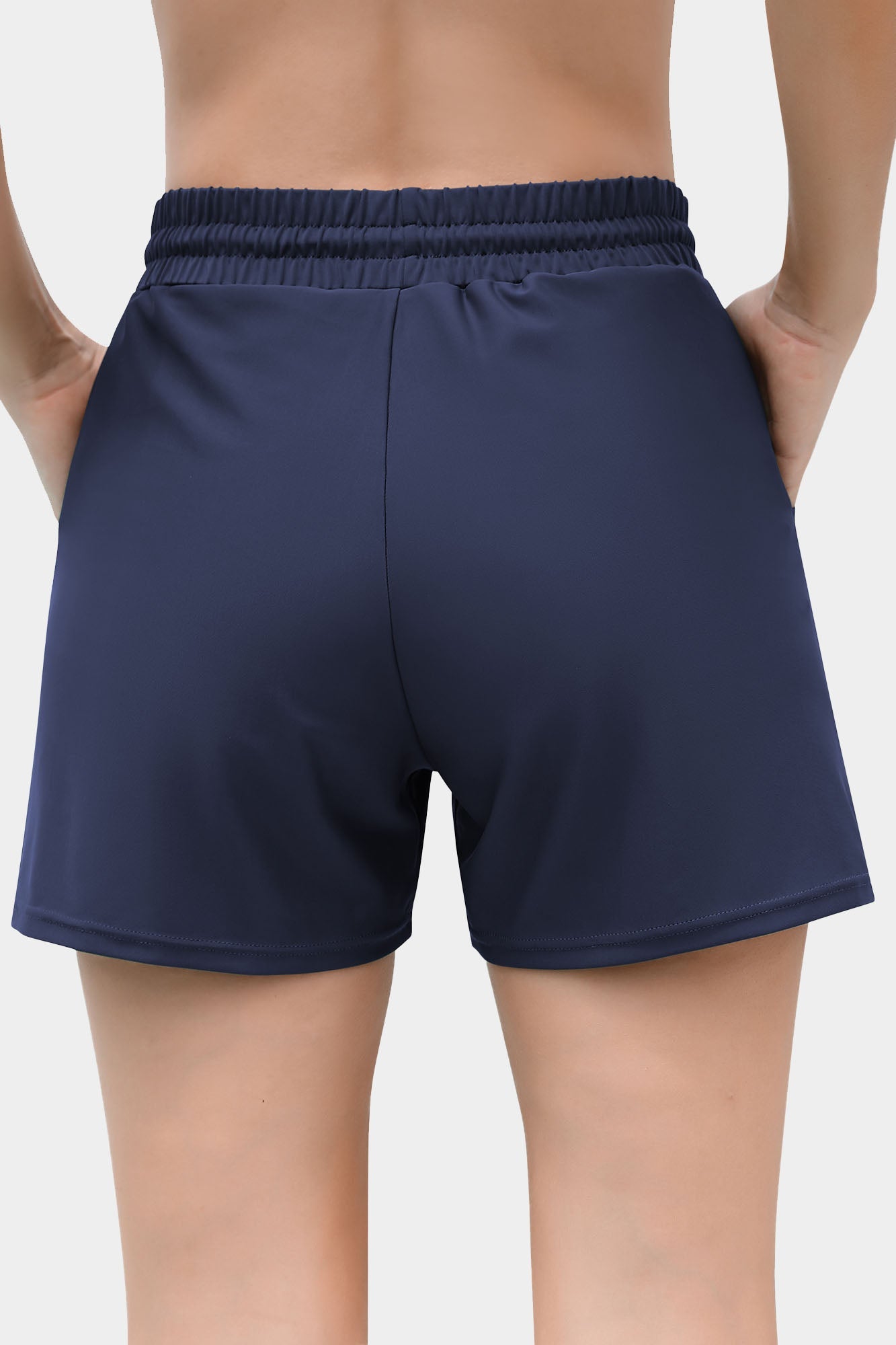 Zacharb Women's 5'' Solid Elastic Waist Quick Dry Pocket Swim Short Board Shorts-Zacharb | Fashion Outdoor Clothing